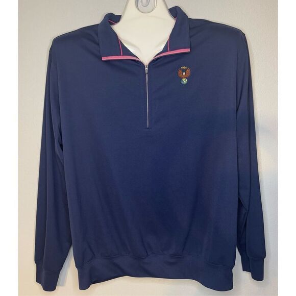 Donald Ross 1/4 Zip Pullover Golf Blue Size Large L - Picture 1 of 7